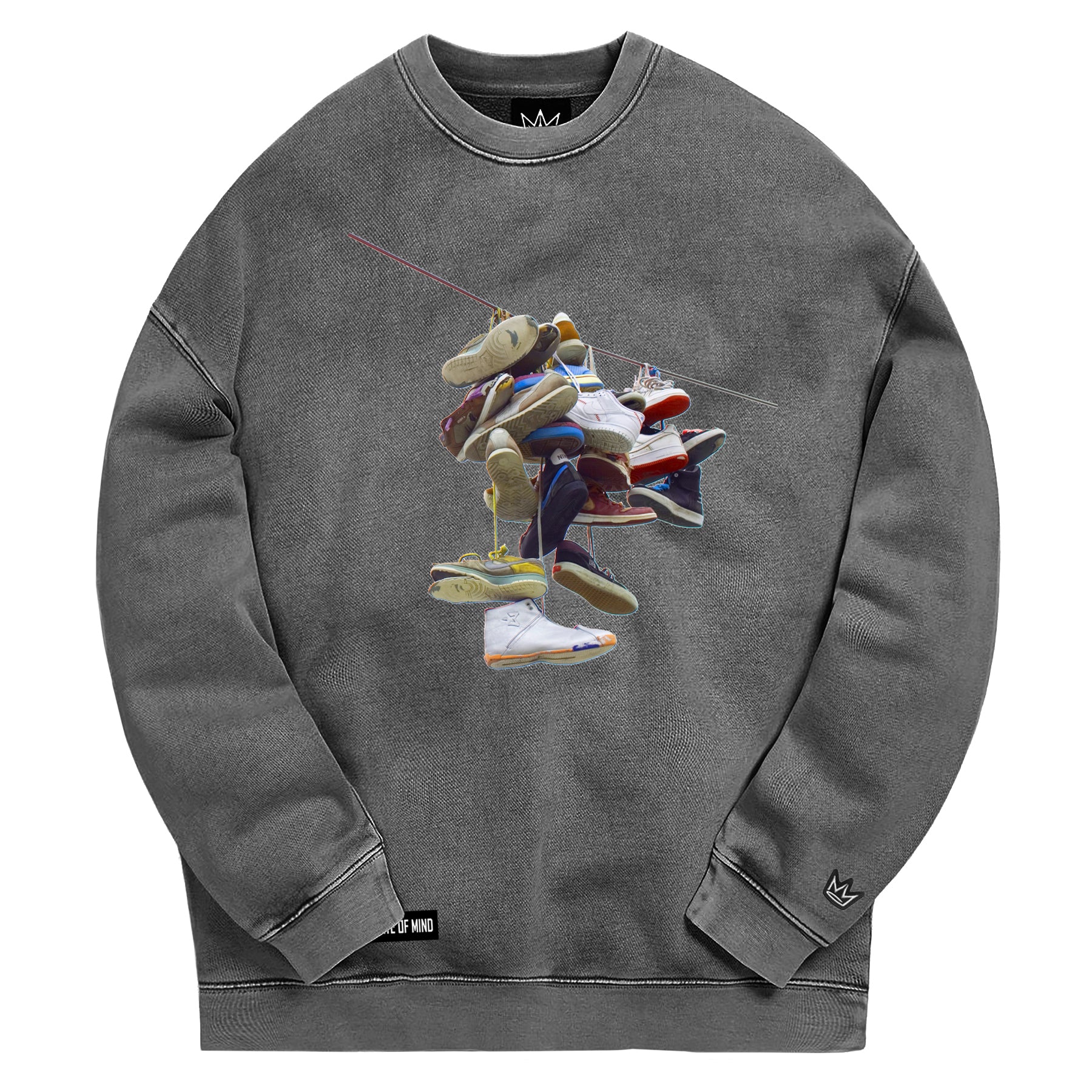 NY State of Mind Crewneck Sweatshirts Washed Charcoal / Small Hanging Shoes Crewneck Sweatshirt