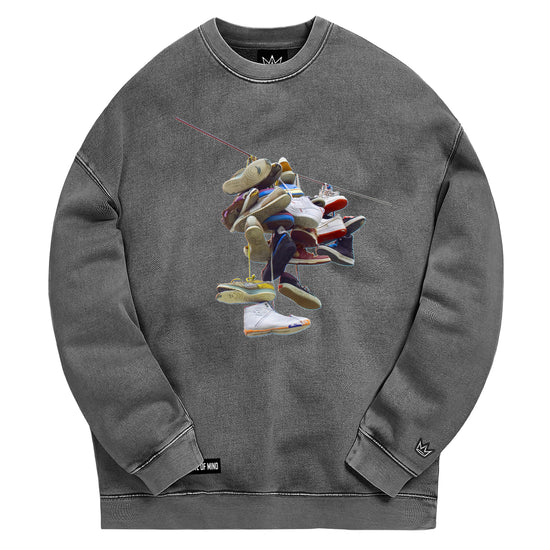 NY State of Mind Crewneck Sweatshirts Washed Charcoal / Small Hanging Shoes Crewneck Sweatshirt