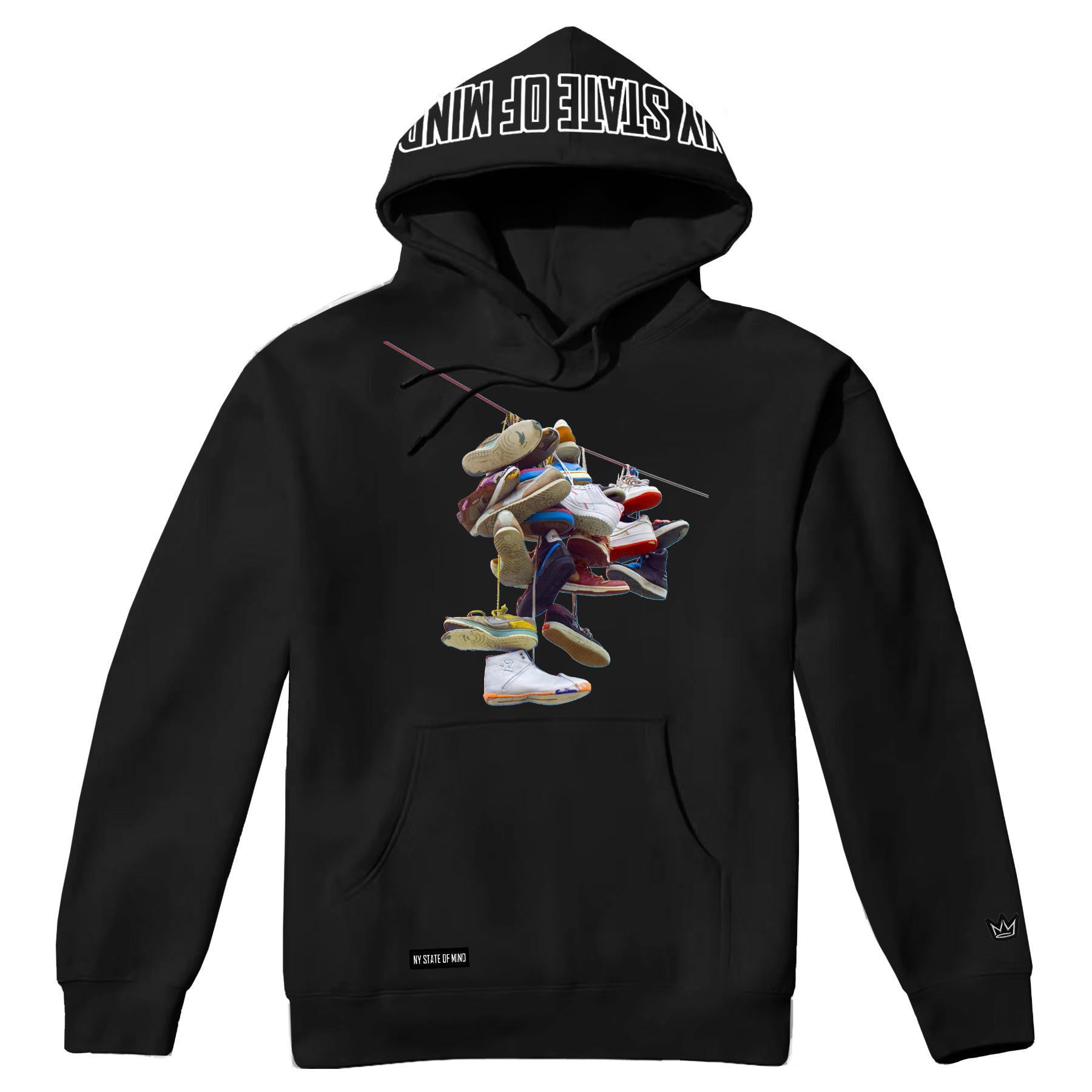NY State of Mind Hooded Sweatshirt Black / X-Small Hanging Shoes Hoodie