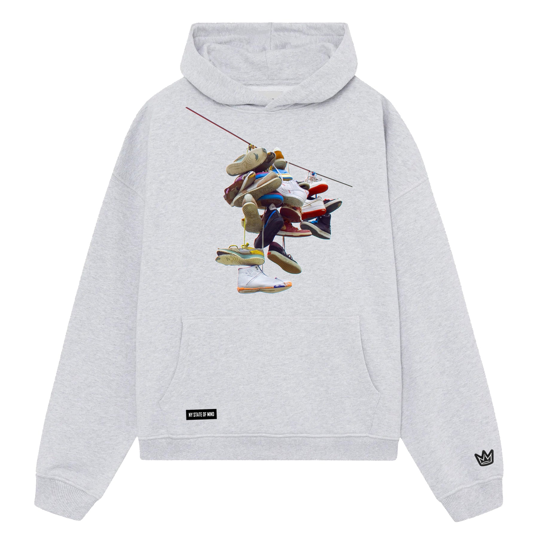 NY State of Mind Hooded Sweatshirt Heather Grey / X-Small Hanging Shoes Hoodie