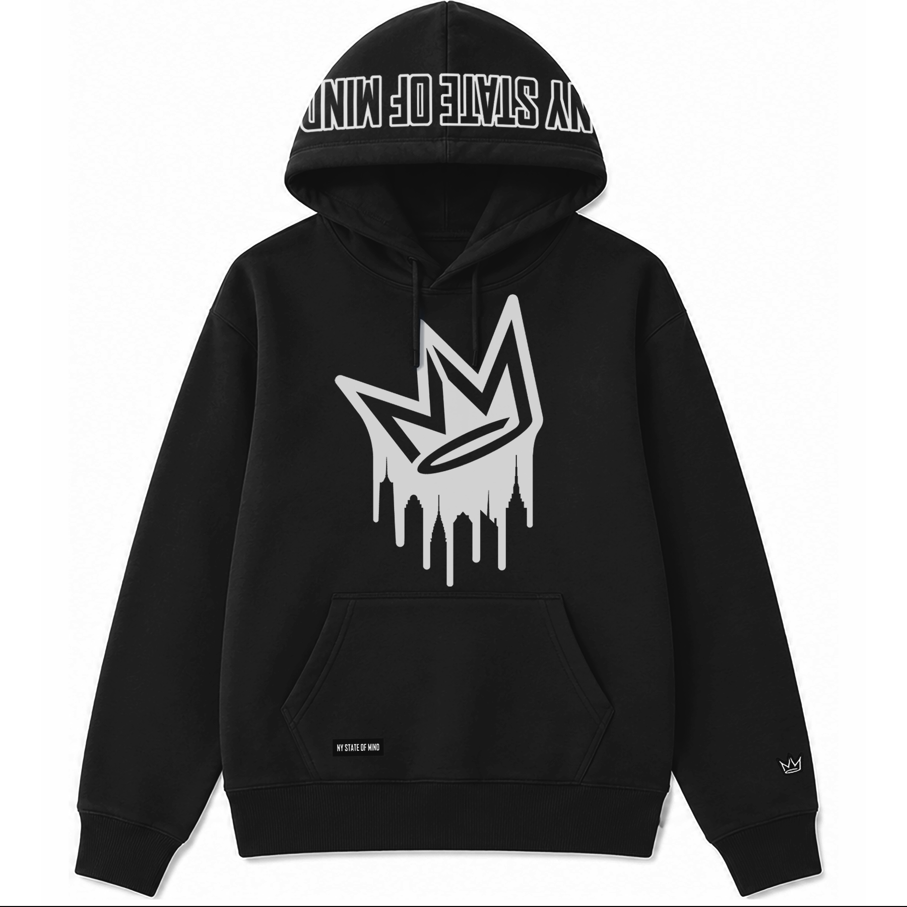 NY State of Mind Hooded Sweatshirts Black / X-Small Dripping Crown Logo Hoodie
