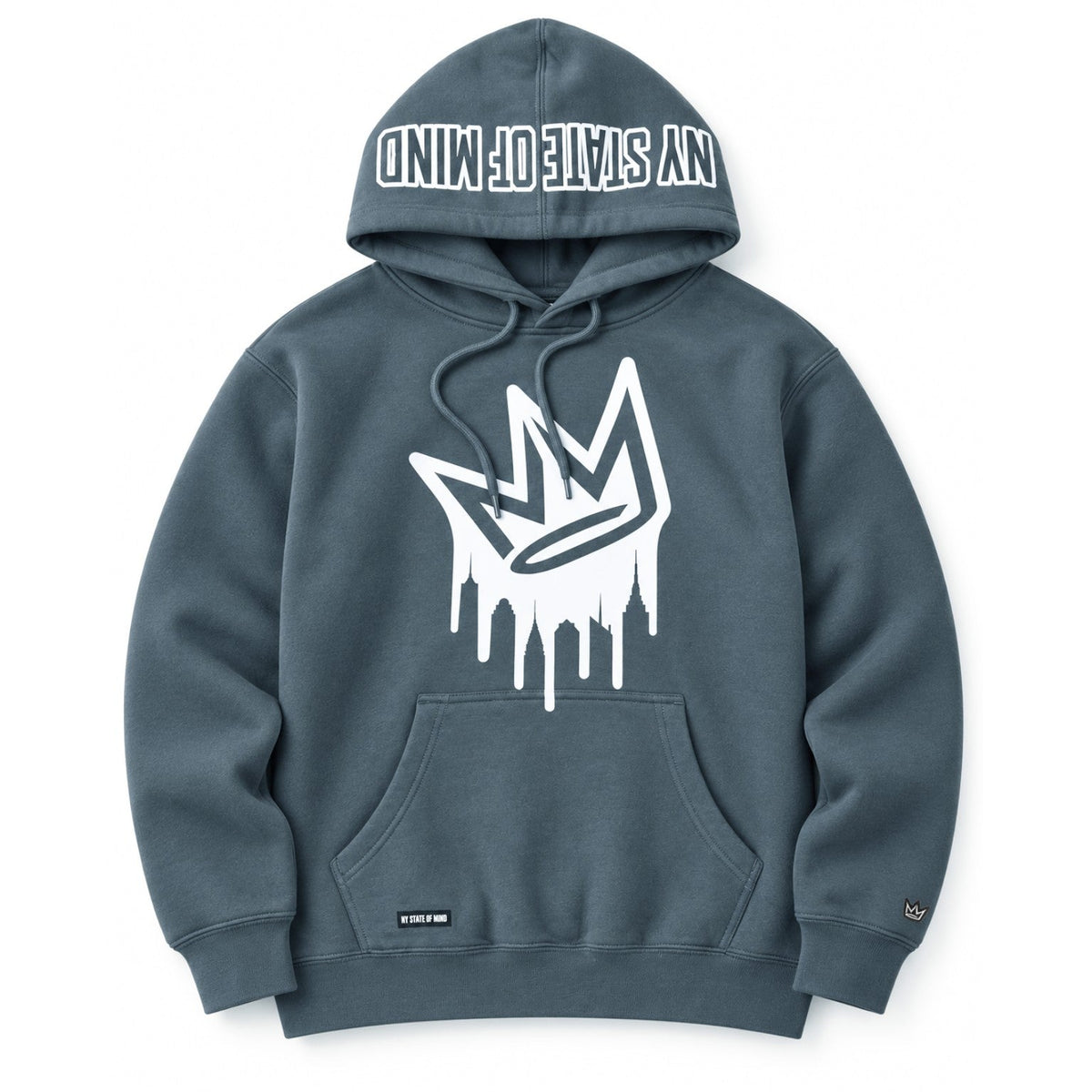 NY State of Mind Hooded Sweatshirts Dripping Crown Logo Heavyweight Hoodie