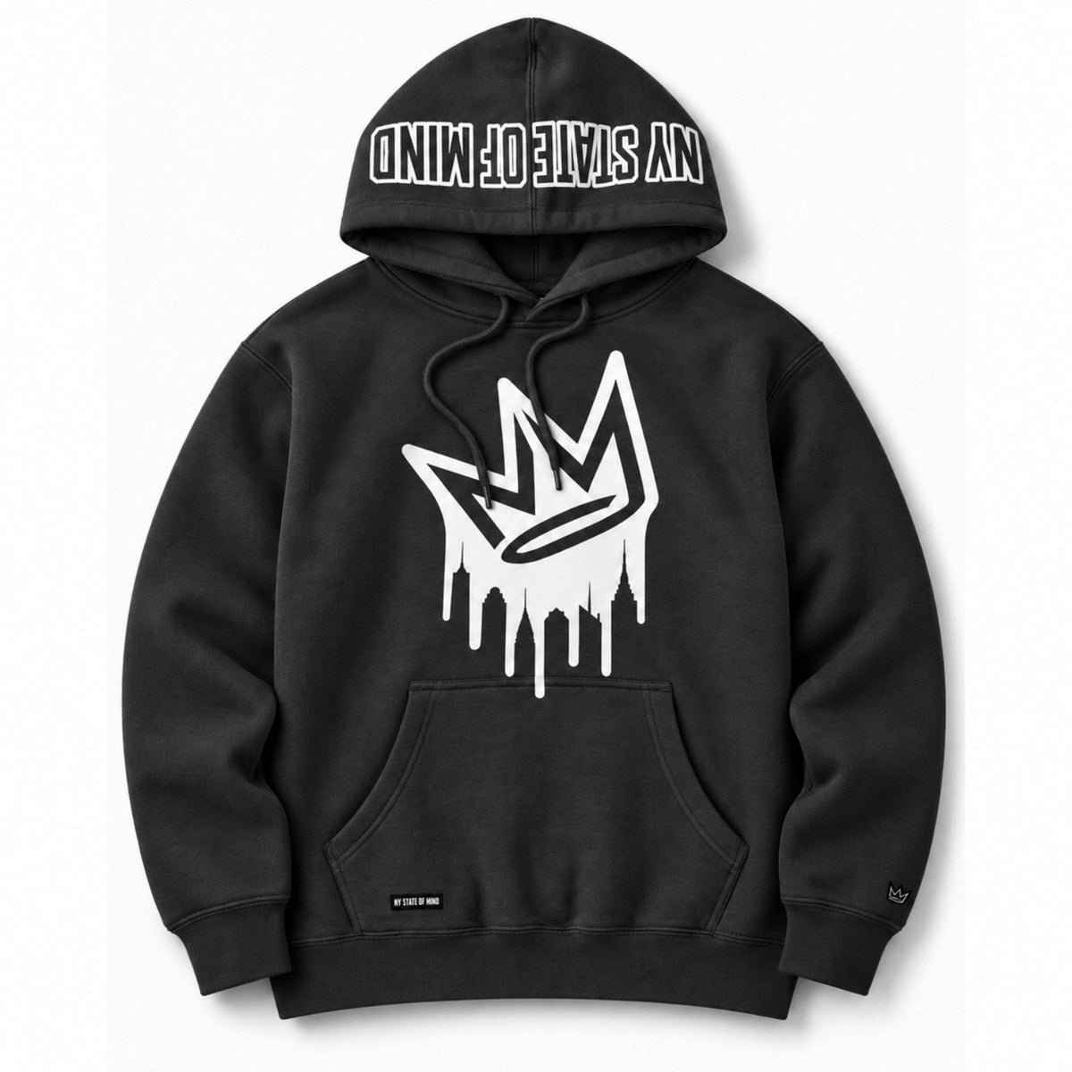 NY State of Mind Hooded Sweatshirts Dripping Crown Logo Heavyweight Hoodie