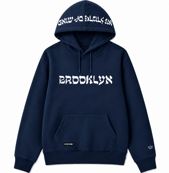 NY State of Mind Hooded Sweatshirts Navy / Small L'Chaim BROOKLYN Hoodie
