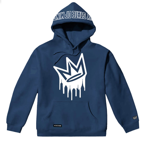 NY State of Mind Hooded Sweatshirts Navy / X-Small Dripping Crown Logo Hoodie