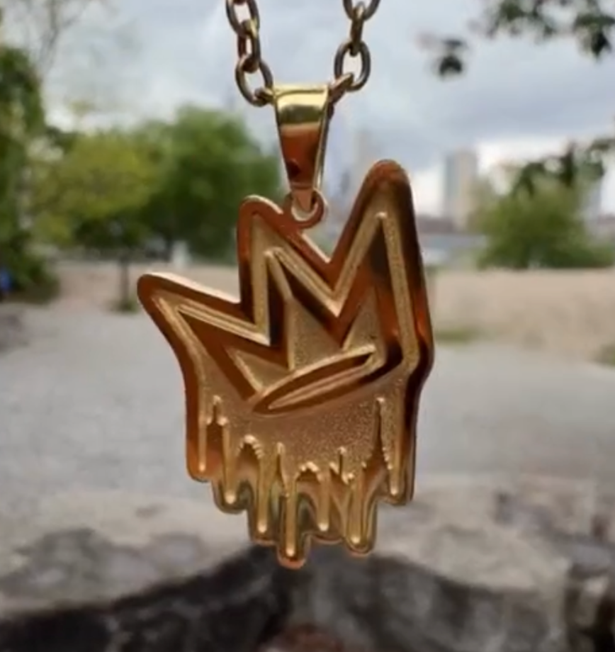 NY STATE OF MIND Jewelry Dripping Crown Logo Pendant