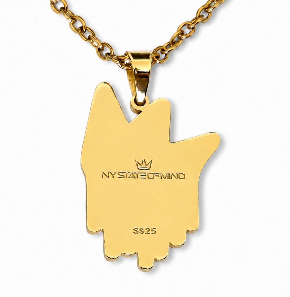 NY STATE OF MIND Jewelry Dripping Crown Logo Pendant