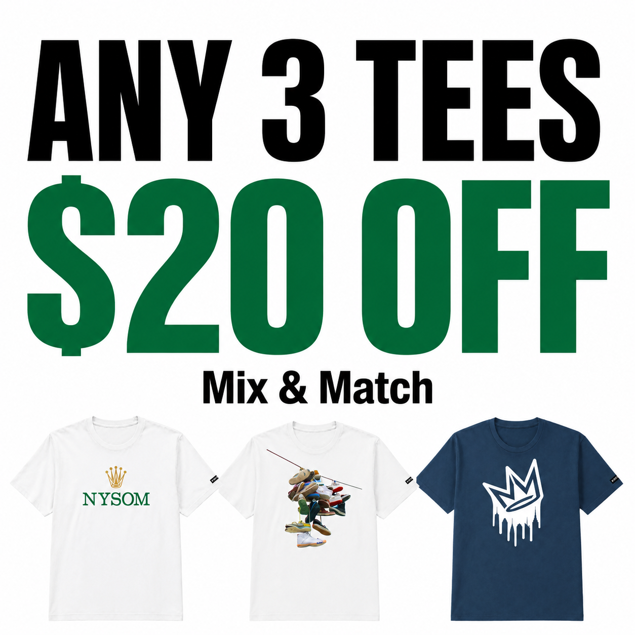NY State of Mind® product Any 3 Tees — $20 Off