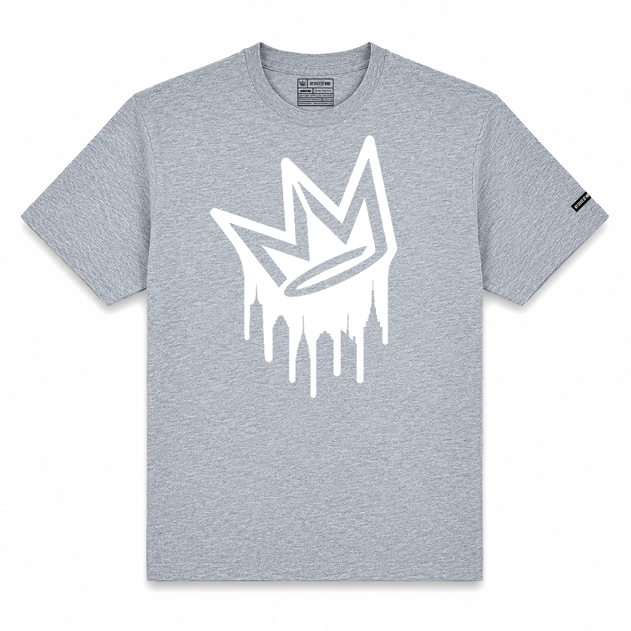 NY State of Mind T-Shirts Grey / Small Dripping Crown Logo Tee