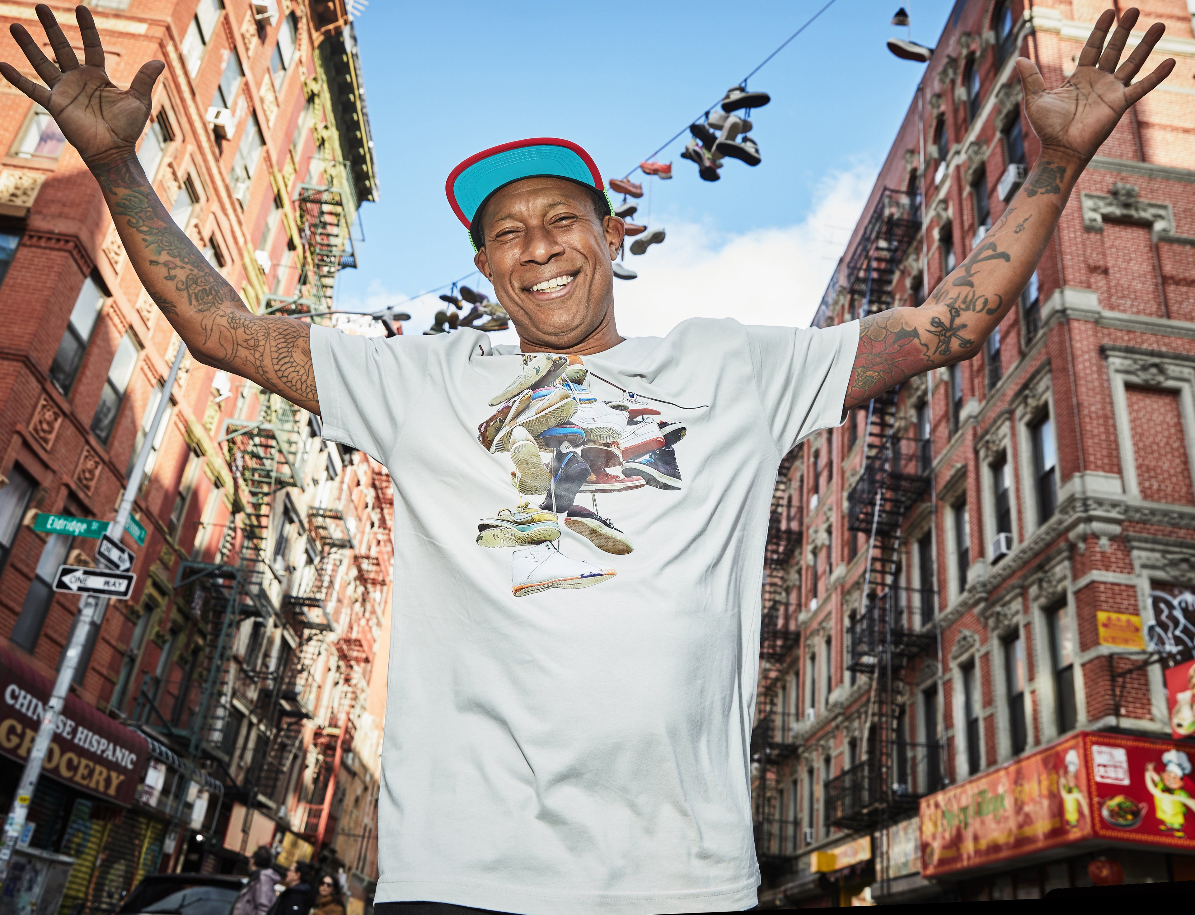 NY State of Mind T-Shirts Hanging Shoes Tee