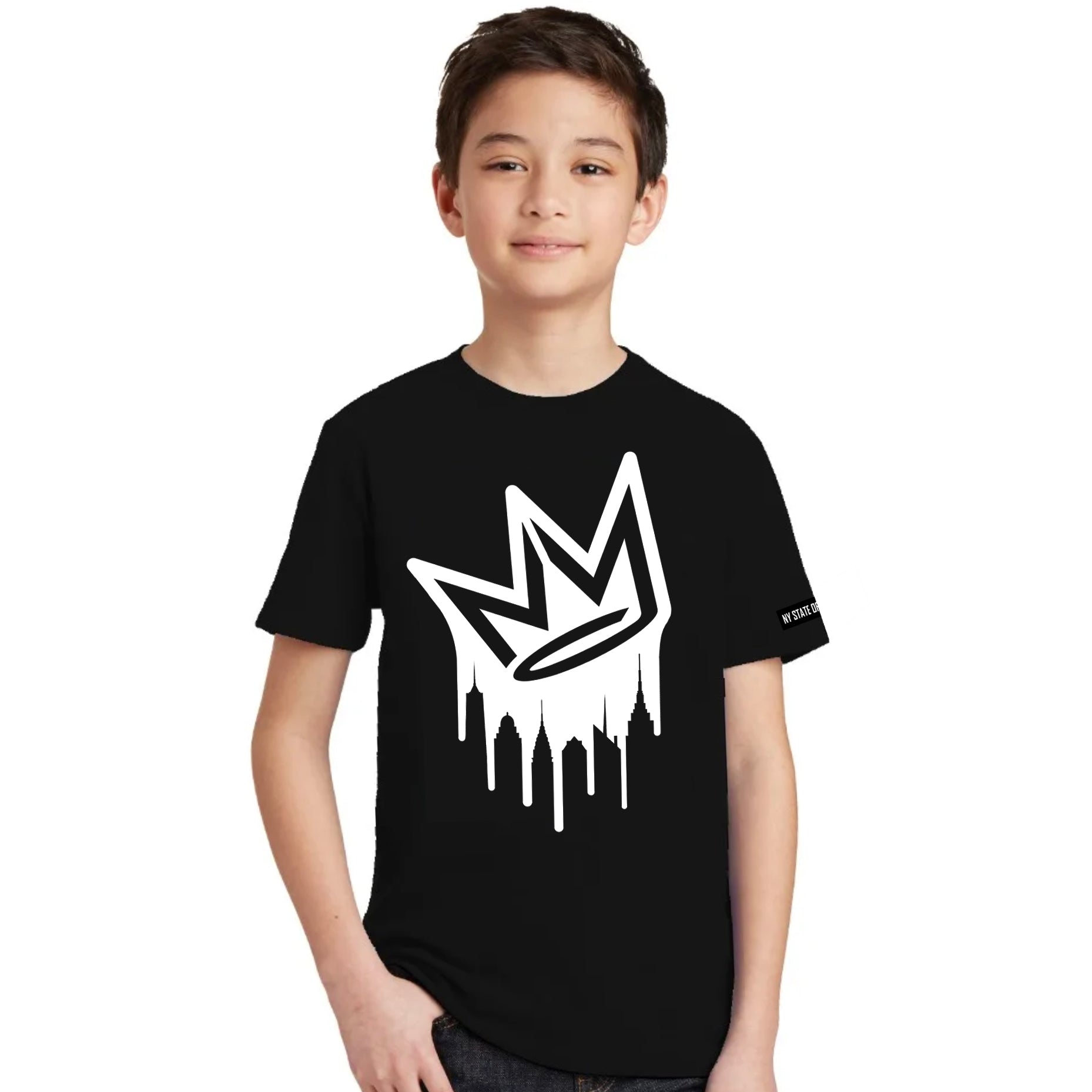 NY State of Mind T-Shirts Kid's Dripping Crown Logo Tee