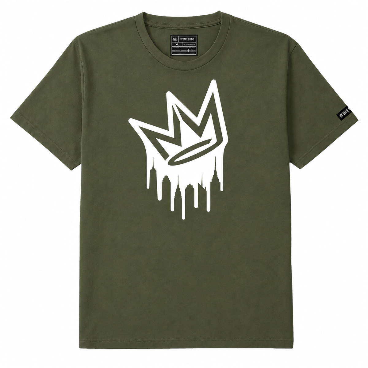 NY State of Mind T-Shirts Olive Green / Small Dripping Crown Logo Tee